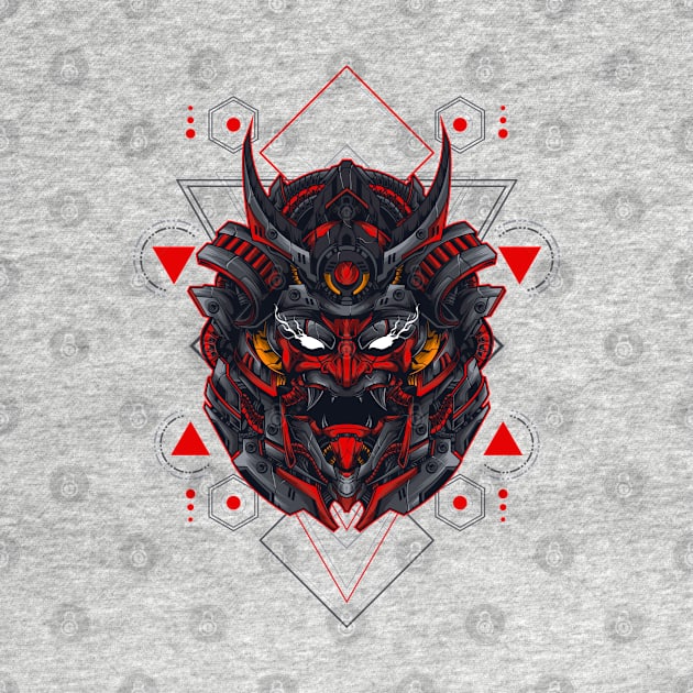 Samurai head 3 - Sacred Geometry by JorgeOrtega88